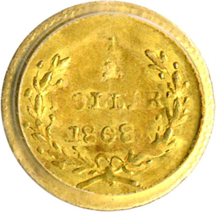 image for: Cal Gold: 1868 50c BG-1008 PCGS MS63 