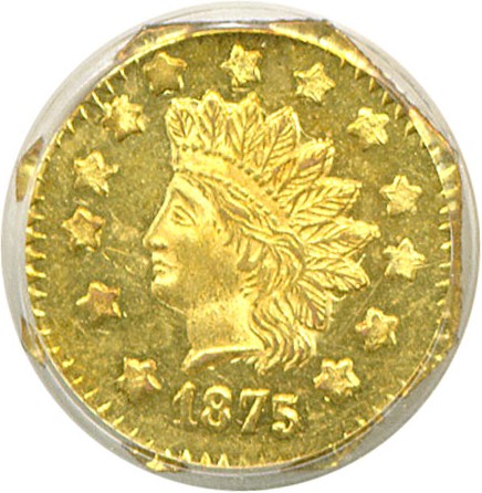 image for: Cal Gold: 1875 $1 BG-1125 PCGS MS62 