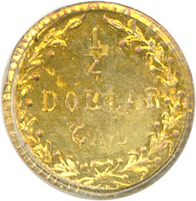 image for: Cal Gold: 1875 25c BG-878 PCGS MS63 