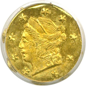 image for: Cal Gold: 1868 25c BG-711 PCGS MS63