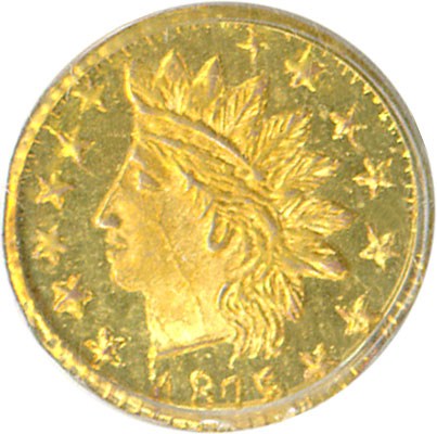 image for: Cal Gold: 1875 25c BG-878 PCGS MS63 