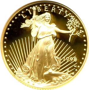 image for: 1998-W $10 Gold Eagle NGC Proof 69 UCameo