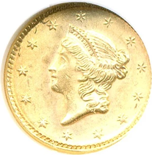 image for: 1851 G$1 NGC MS62