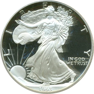image for: 1993-P $1 Silver Eagle PCGS Proof 69 DCameo