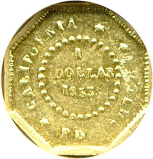 image for: Cal Gold: 1853 $1 BG-505 NGC AU55
