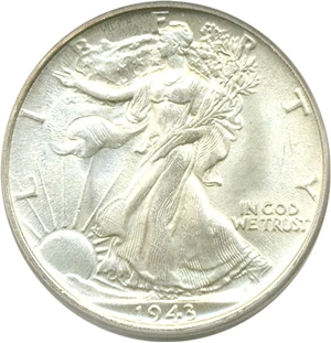 image for: 1943 50c PCGS MS65