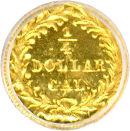 image for: Cal Gold: 1872/1 25c BG-869 NGC MS64PL 
