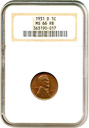 image for: 1931-D 1c NGC MS66 RB