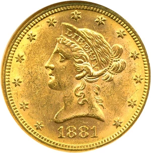 image for: 1881 $10 NGC MS62