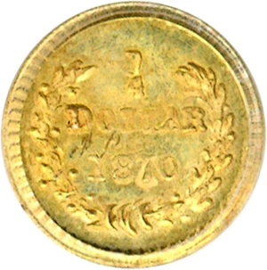 image for: Cal Gold: 1870 25c BG-808 PCGS MS63