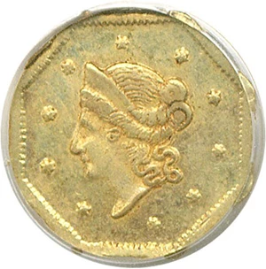 image for: Cal Gold: 1854 $1 BG-508 PCGS AU58