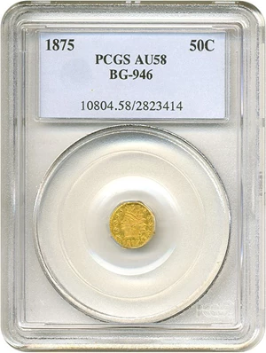 image for: Cal Gold: 1875 50c BG-946 PCGS AU58