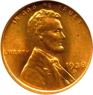 image for: 1938-D 1c NGC MS66 RD