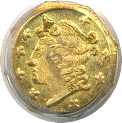 image for: Cal Gold: 1856 25c BG-107 PCGS MS64 