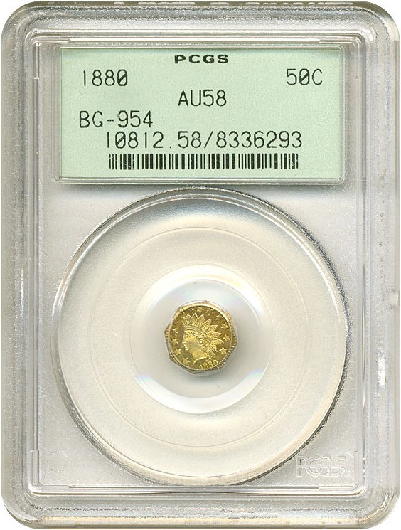 image for: Cal Gold: 1880 50c BG-954 PCGS AU58 