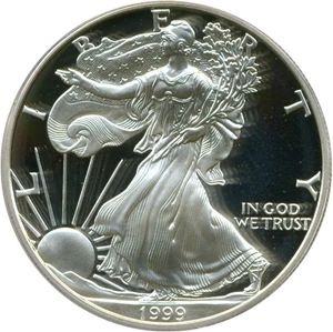 image for: 1999-P $1 Silver Eagle PCGS Proof 69 DCameo