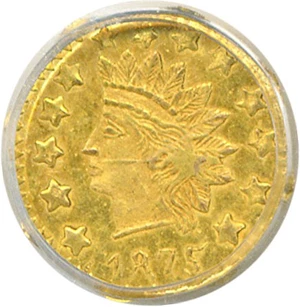 image for: Cal Gold: 1875 50c BG-946 PCGS AU58