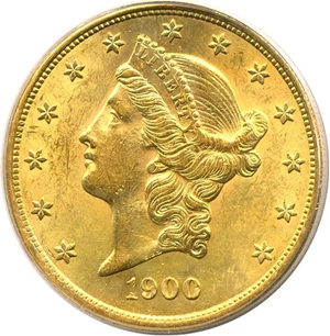 image for: 1900 $20 PCGS MS62