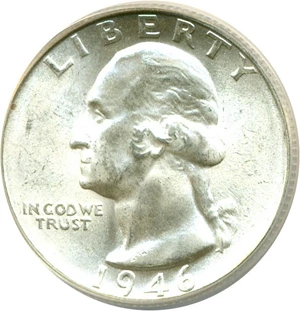 image for: 1946-S/S 25c ANACS MS65 (RPM-2)