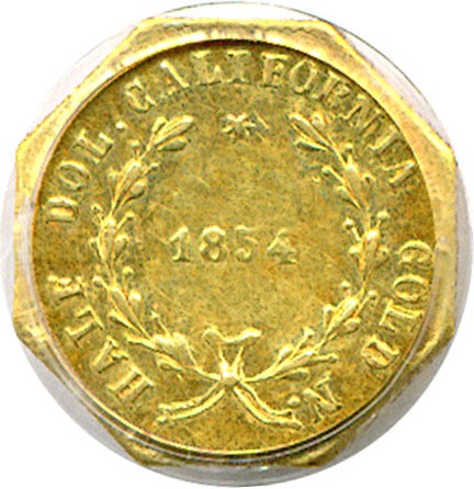 image for: Cal Gold: 1854 50c BG-308 PCGS AU58 