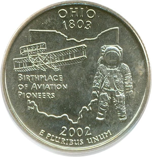 image for: 2002-P 25c Ohio PCGS MS67