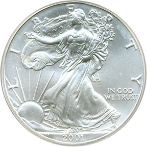 image for: 2001 $1 Silver Eagle ICG MS69