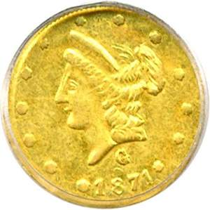 image for: Cal Gold: 1871 50c BG-1027 PCGS AU55
