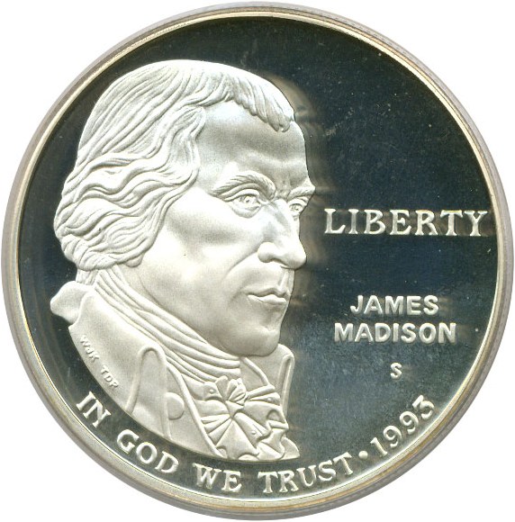 image for: 1993-S $1 Madison PCGS Proof 68 DCameo