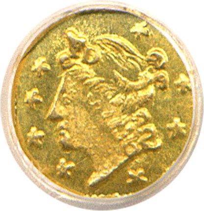 image for: Cal Gold: 1856 25c BG-107 NGC MS64 