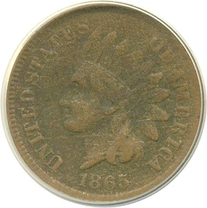 image for: 1865 1c ANACS F12 BN Details (DDR FS-007 S-2, Cleaned)