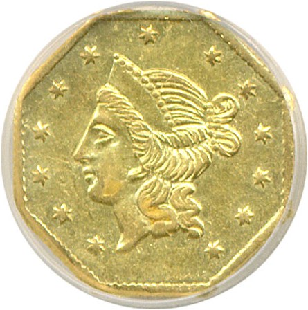image for: Cal Gold: 1854 $1 BG-532 NGC MS61 
