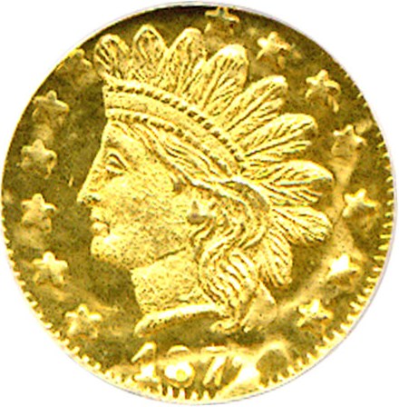 image for: Cal Gold: 1872/1 25c BG-869 NGC MS64PL 