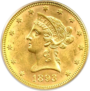 image for: 1893 $10 PCGS MS62
