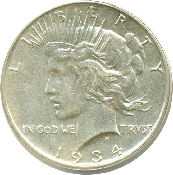 image for: Top 50 VAM: 1934-D $1 VAM 3  DDO Lg D ANACS AU50 Details (Cleaned)