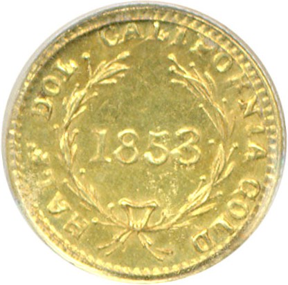 image for: Cal Gold: 1853 50c BG-409 PCGS MS61 