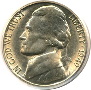 image for: 1949-S 5c PCGS MS65