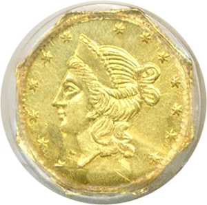 image for: Cal Gold: 1853 $1 BG-530 PCGS MS62
