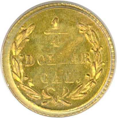 image for: Cal Gold: 1873 25c BG-817 PCGS MS63 