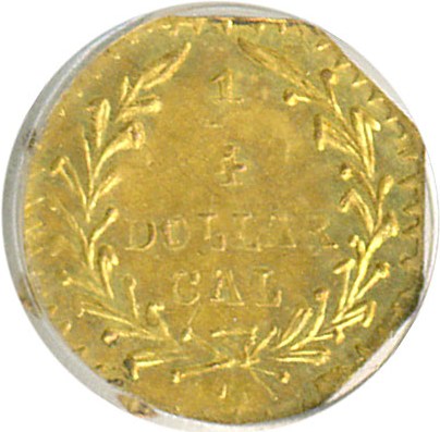 image for: Cal Gold: 1880 25c BG-799 Y PCGS AU58 