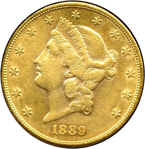 image for: 1889-S $20  ICG AU53 