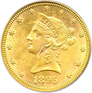 image for: 1895 $10 PCGS MS62 ex: Bass