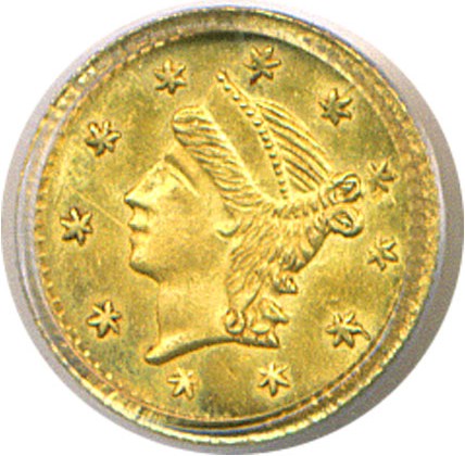 image for: Cal Gold: ND 25c BG-221 PCGS MS62 