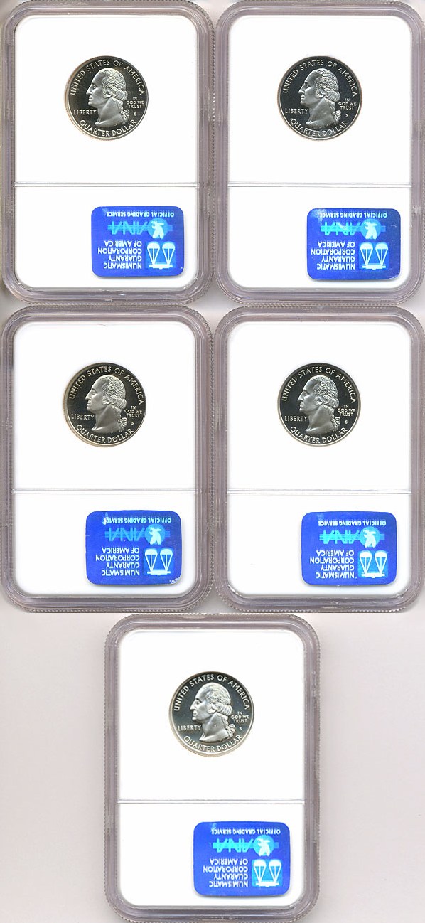 image for: 1999-S 25c State Quarters Proof Set - Clad (5 coins) NGC Proof 69 UCameo