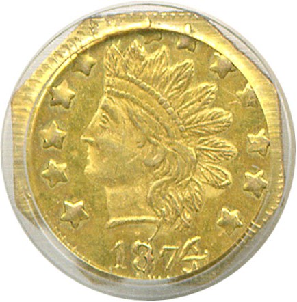 image for: Cal Gold: 1874/3 50c BG-945 PCGS MS62 