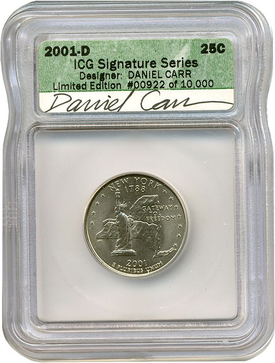 image for: 2001-P 25c New York ICG Signature Series - Daniel Carr