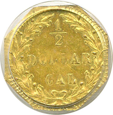 image for: Cal Gold: 1874/3 50c BG-945 PCGS MS62 