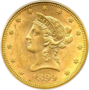 image for: 1899 $10 PCGS MS62