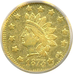 image for: Cal Gold: 1873 $1 BG-1123 ICG VF30