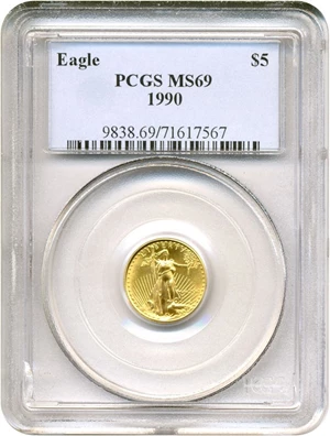 image for: 1990 $5 Gold Eagle PCGS MS69