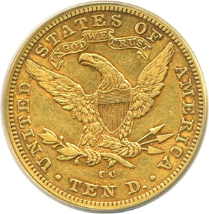 image for: 1890-CC $10 ANACS XF45 Details (Cleaned)